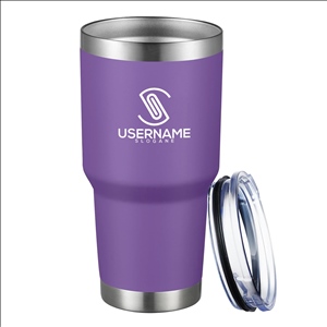 30oz Tumbler Double Wall Vacuum Insulated Travel Mug, Stainless Steel Tumbler with Lid, Durable Powd